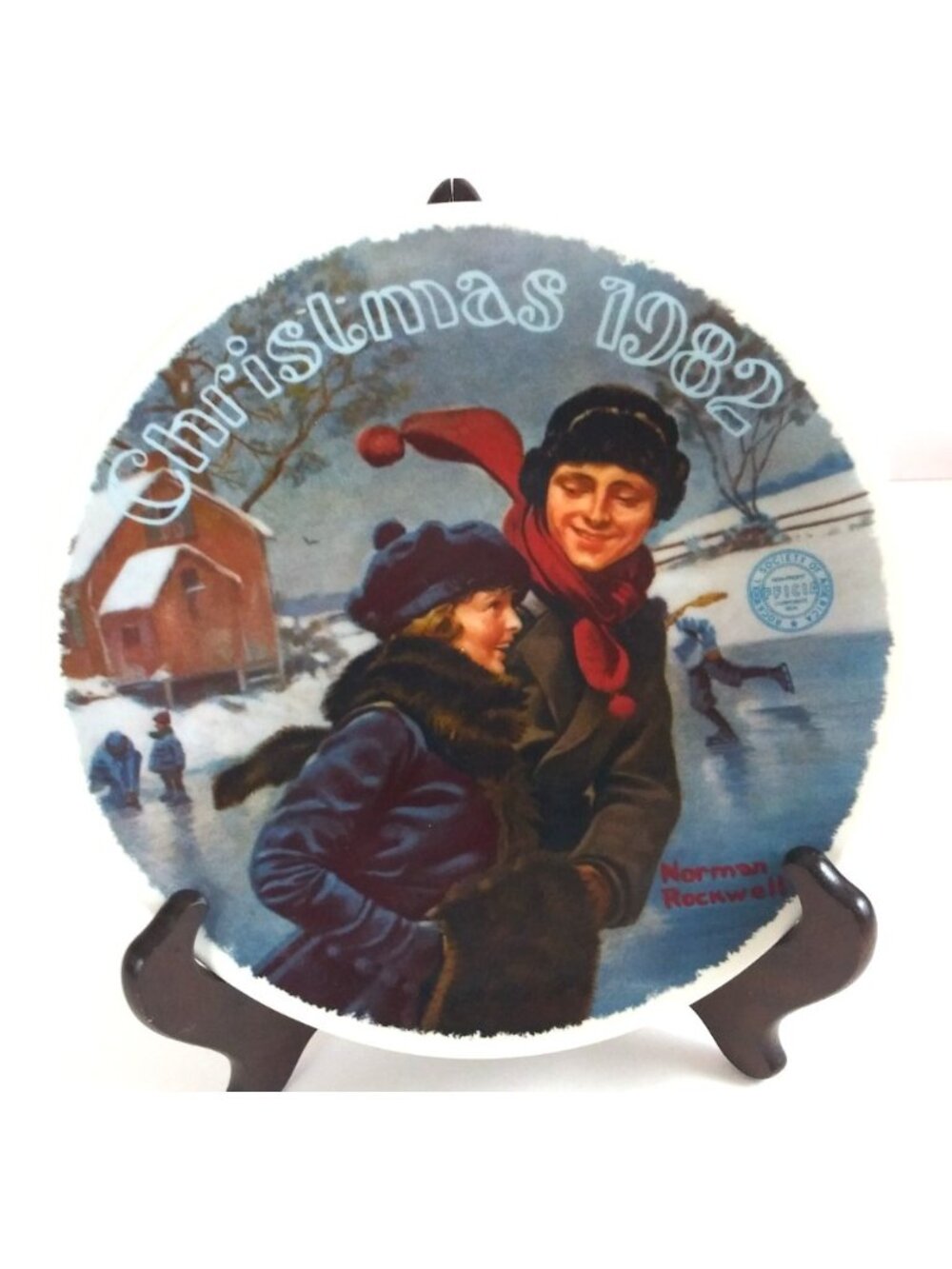 1982 Knowles Christmas Courtship By Norman Rockwell Limited Edition Plate #4764G